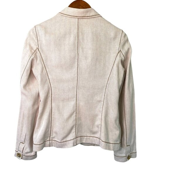 J. Jill linen &  cotton blazer, fitted, unlined, business casual - Picture 8 of 12